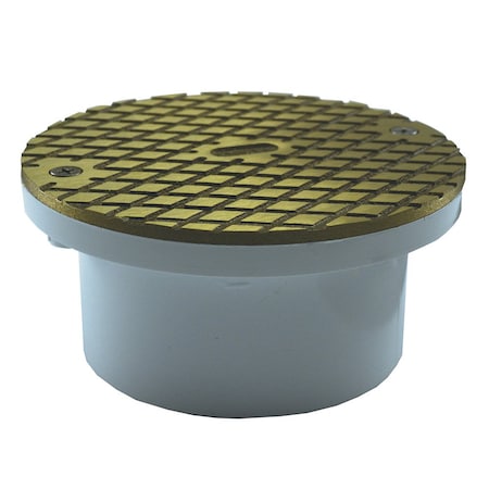 Jones Stephens 3in. x 4in. PVC General Purpose Cleanout with 5in. Nickel Bronze Cover C60162